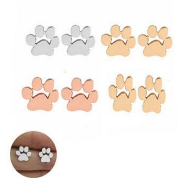 Pawprint Post Earrings - Picture 4 of 8